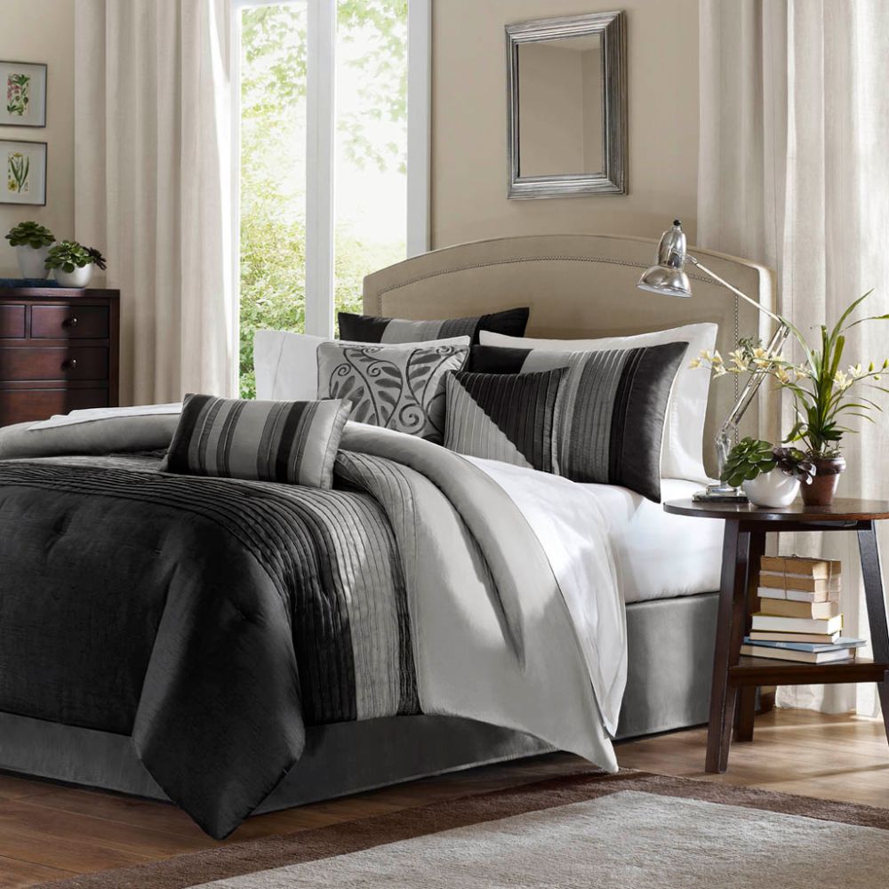 Madison Classics Infinity Black/Grey California King  7pcs Comforter Set at Sears.com