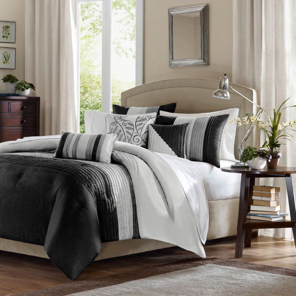 Madison Classics Infinity Black/Grey King 6pcs Jacquard Duvet Set at Sears.com