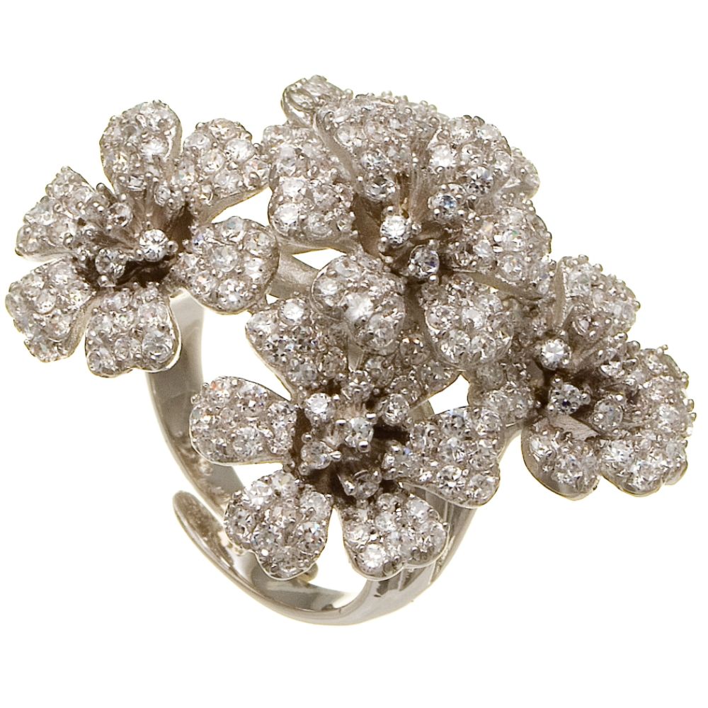 Sofia by Sofia Vergara Ladies Cubic Zirconia Flower Cluster Ring at Kmart.com