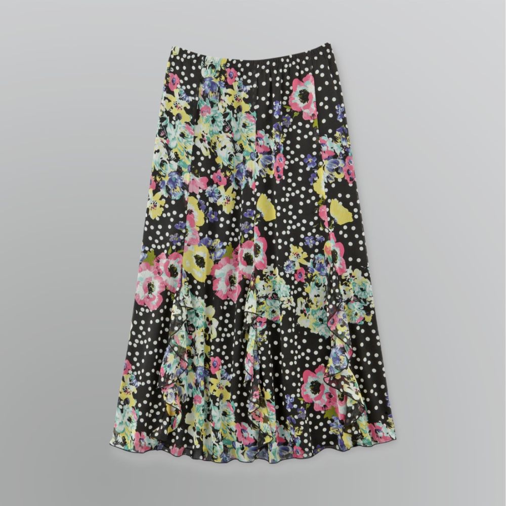 Notations Women's Plus Floral Polka Dot Gored Skirt at Sears.com
