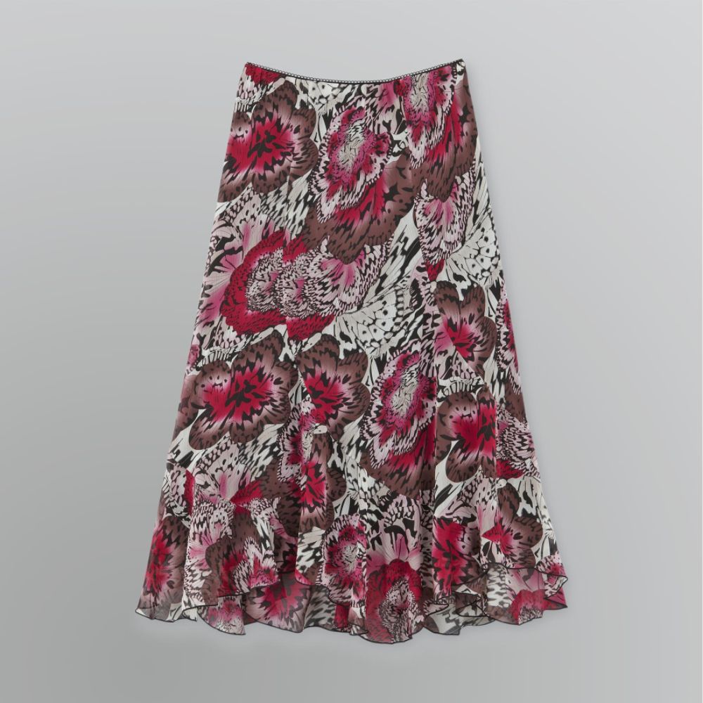 Notations Women's Plus Butterfly Print Swirl Seam Skirt at Sears.com