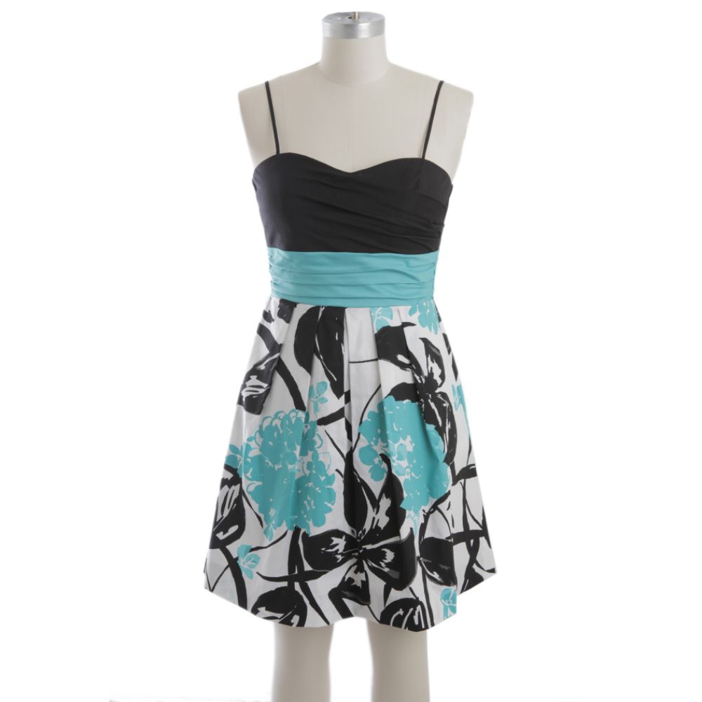 Speechless Junior’s Social Dress Spaghetti Strap Wrap Bodice Tieback Floral at Sears.com