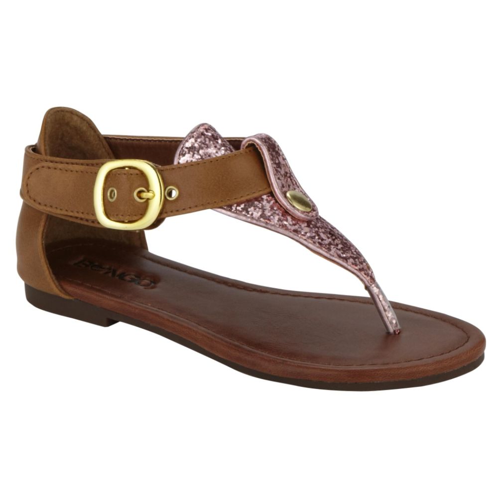 Bongo Girl's Corinna Glitter Thong Sandal - Brown/Pink at Kmart.com