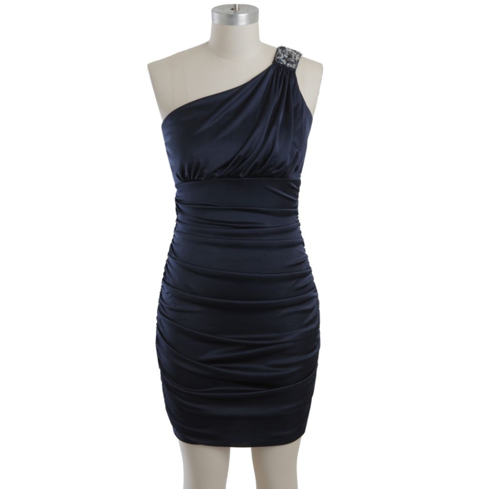 Speechless Junior’s Dress One Shoulder Prom Ruched Dark Blue at Sears.com