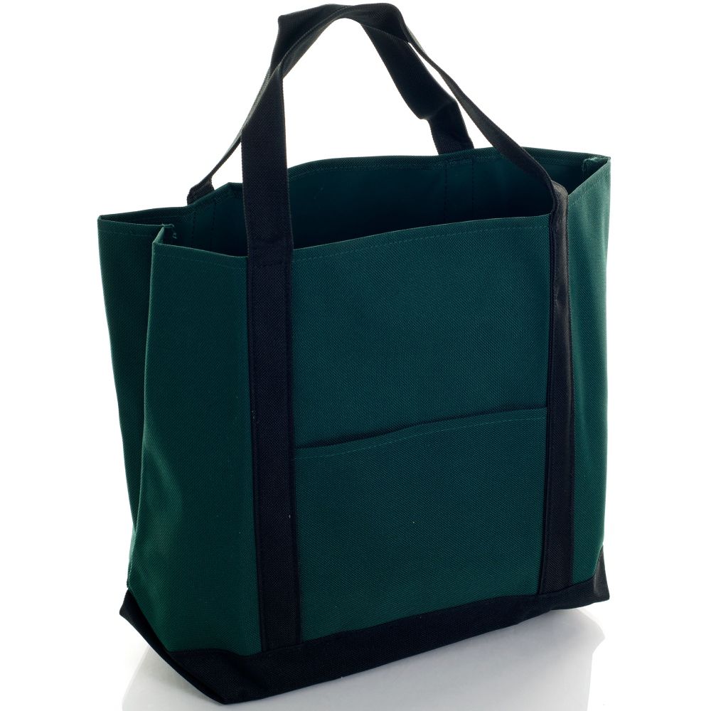 Toppers Polyester Tote with Front Pocket - Black and Forest