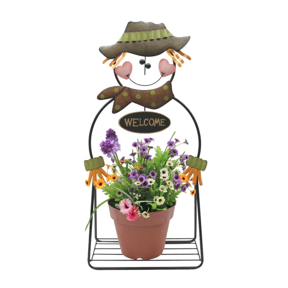 Be Thankful Scarecrow Plant Stand - Girl