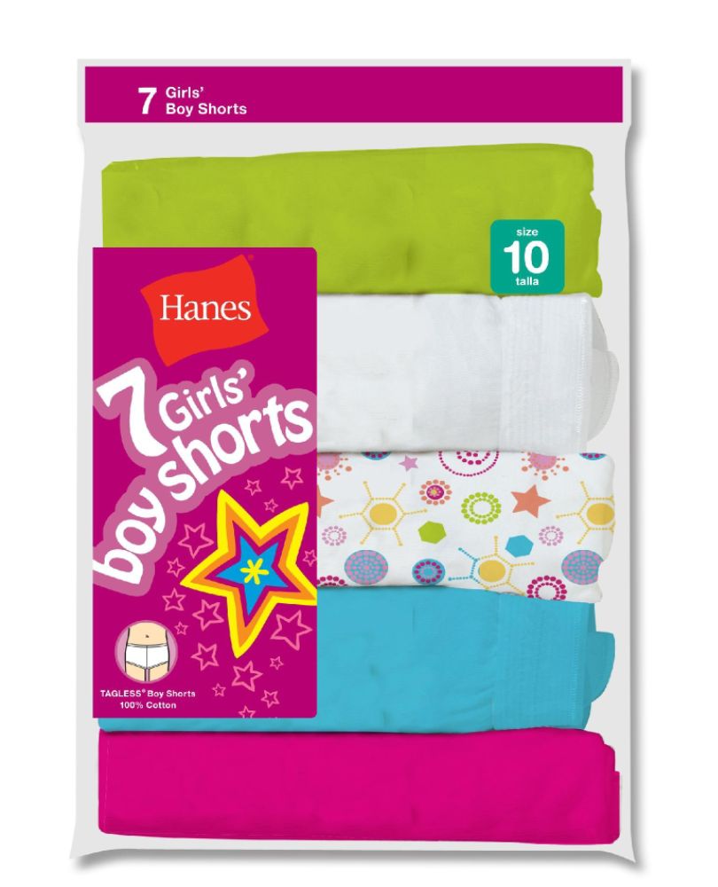 Hanes Girl's 7-Pack Assorted Boy Shorts at Kmart.com