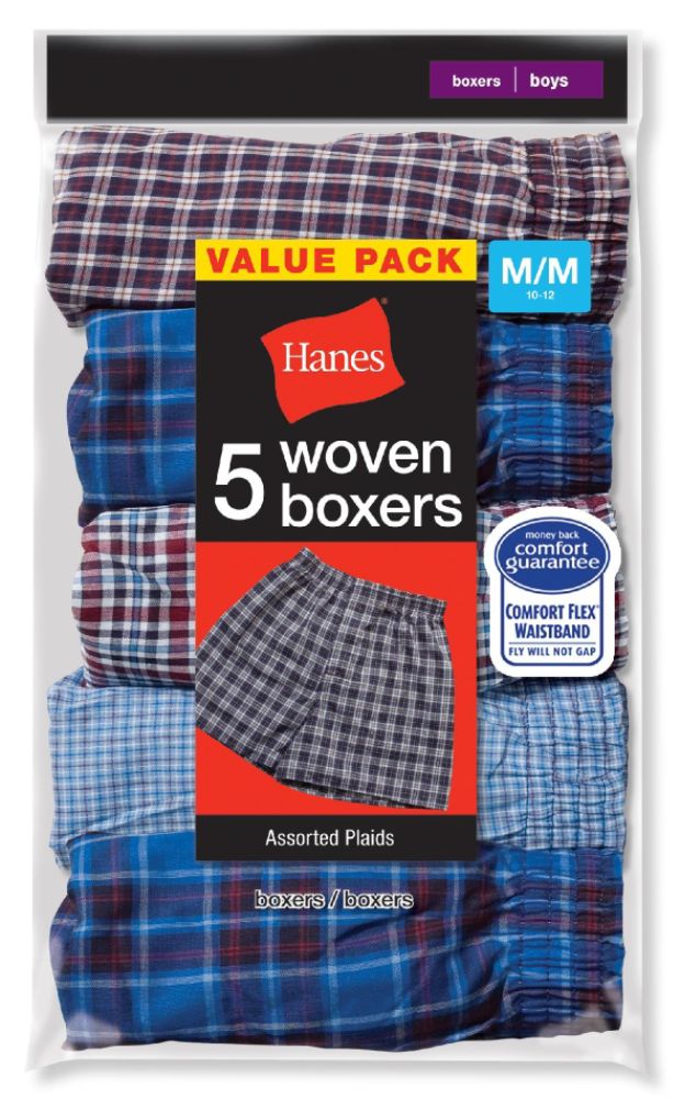 Hanes Boys Plaid Print Boxers - 5 Pack at Kmart.com