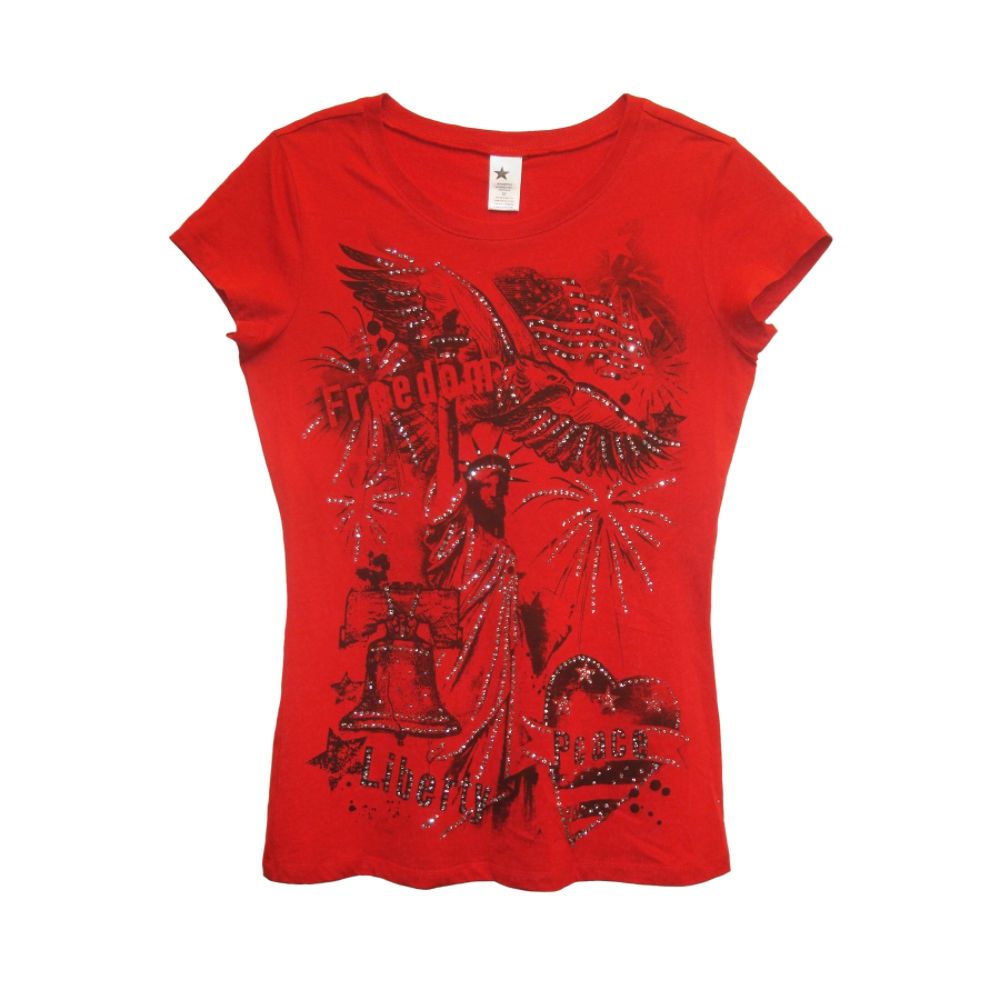 Junior’s Tops Landmarks Graphics Tee Short Sleeve Red at Kmart.com