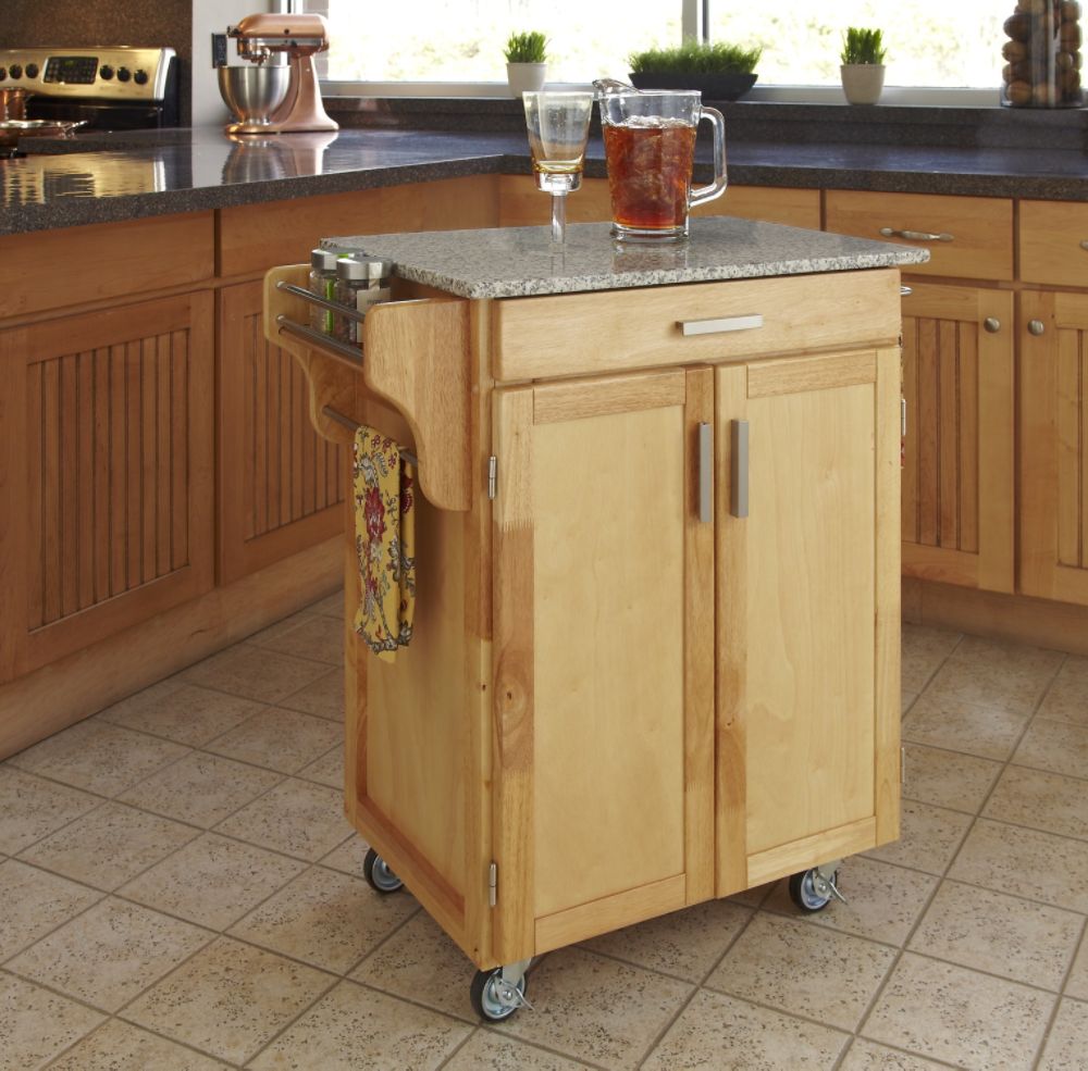 Home Styles Create-A-Cart Cuisine Cart - Natural Finish with Salt & Pepper Granite Top at Kmart.com