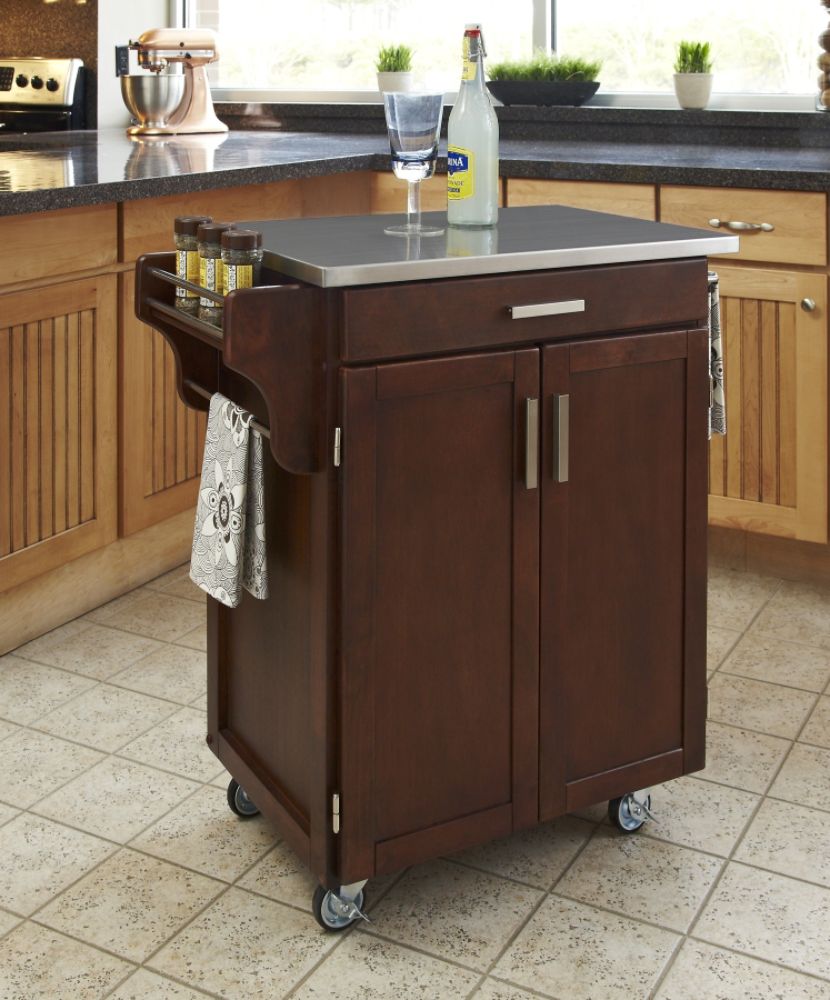 Home Styles Create-A-Cart 35.5"H x 32.5"W x 18"D Medium Cherry Cabinet -Stainless Steel Top at Sears.com