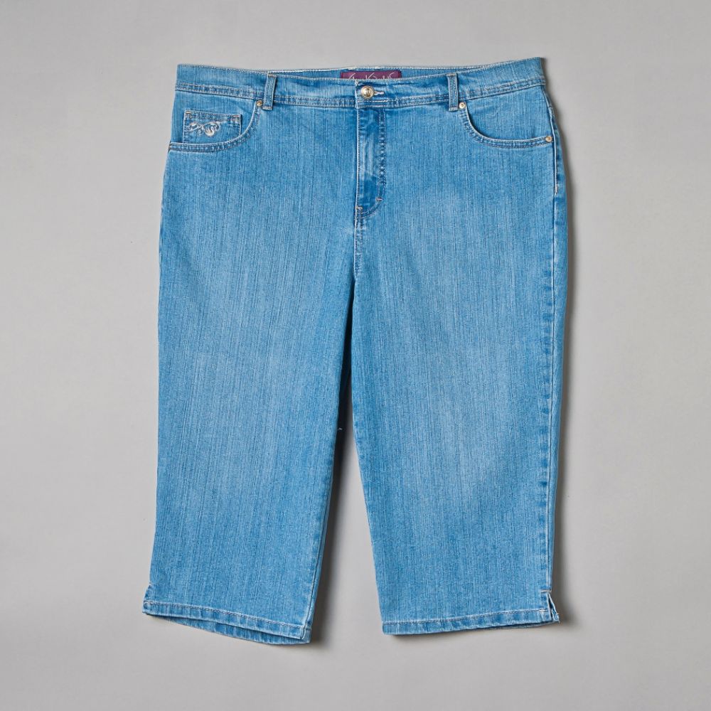 Gloria Vanderbilt Women’s Plus Amanda Back Flap Pocket Denim Capri at Sears.com