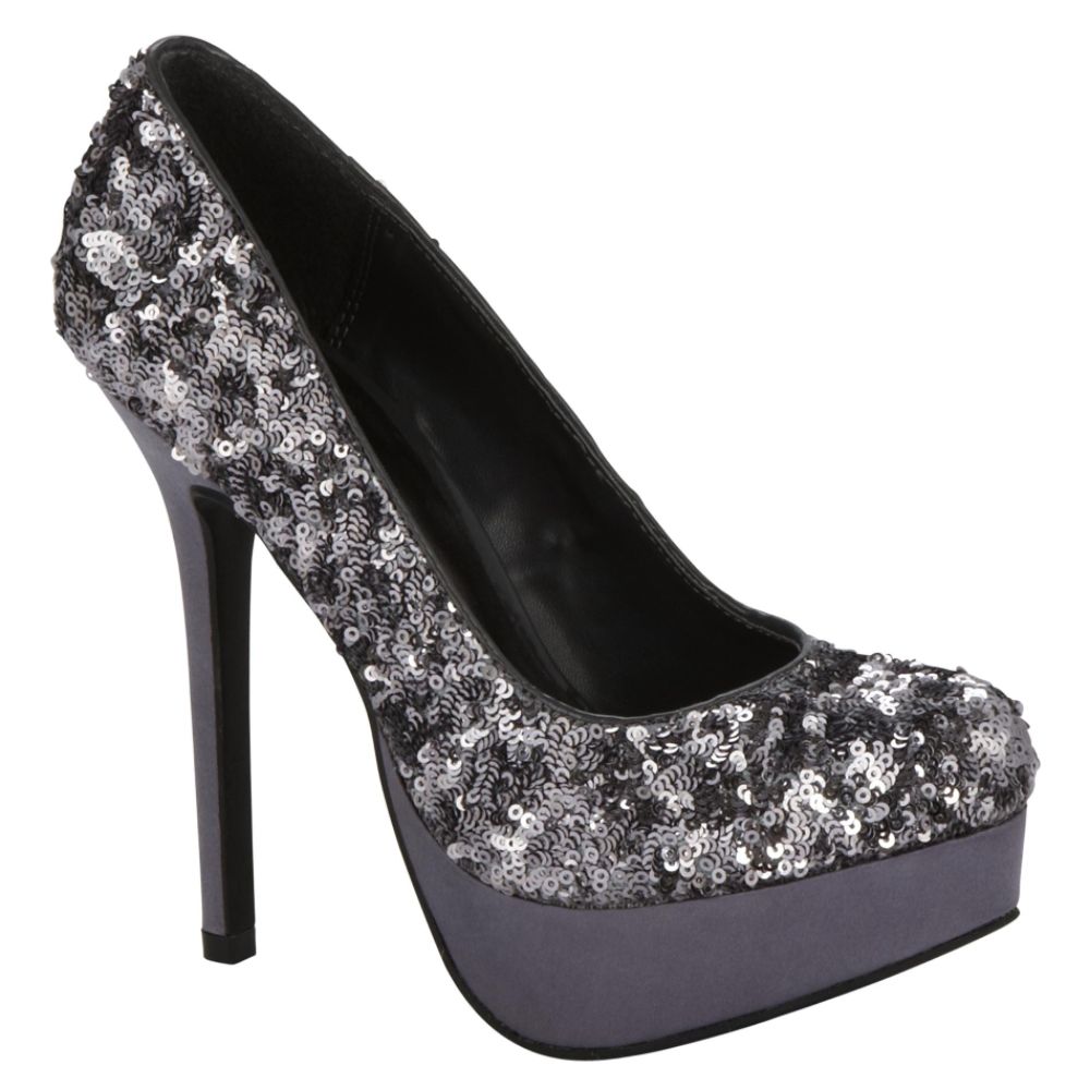 SM New York Women's Carrie Platform Sequin Pump - Pewter at Sears.com