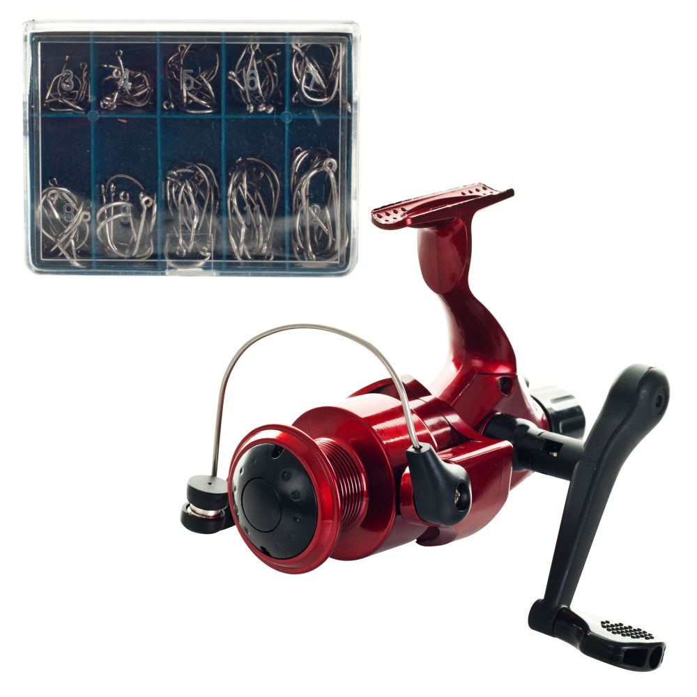 Open Face Spinning Reel with 90 Peice Hook Set