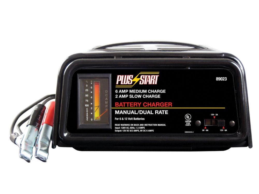 Plus Start&nbsp; Battery Charger, Manual 6/2 Amp