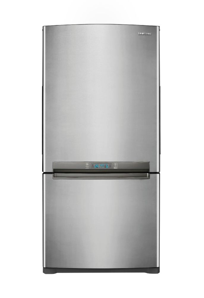 Samsung 18 cu. ft. Bottom Freezer w/ Side Swing Freezer Door - Stainless Platinum Stainless Steel (04608146000 RB195ACPN/XAA) photo