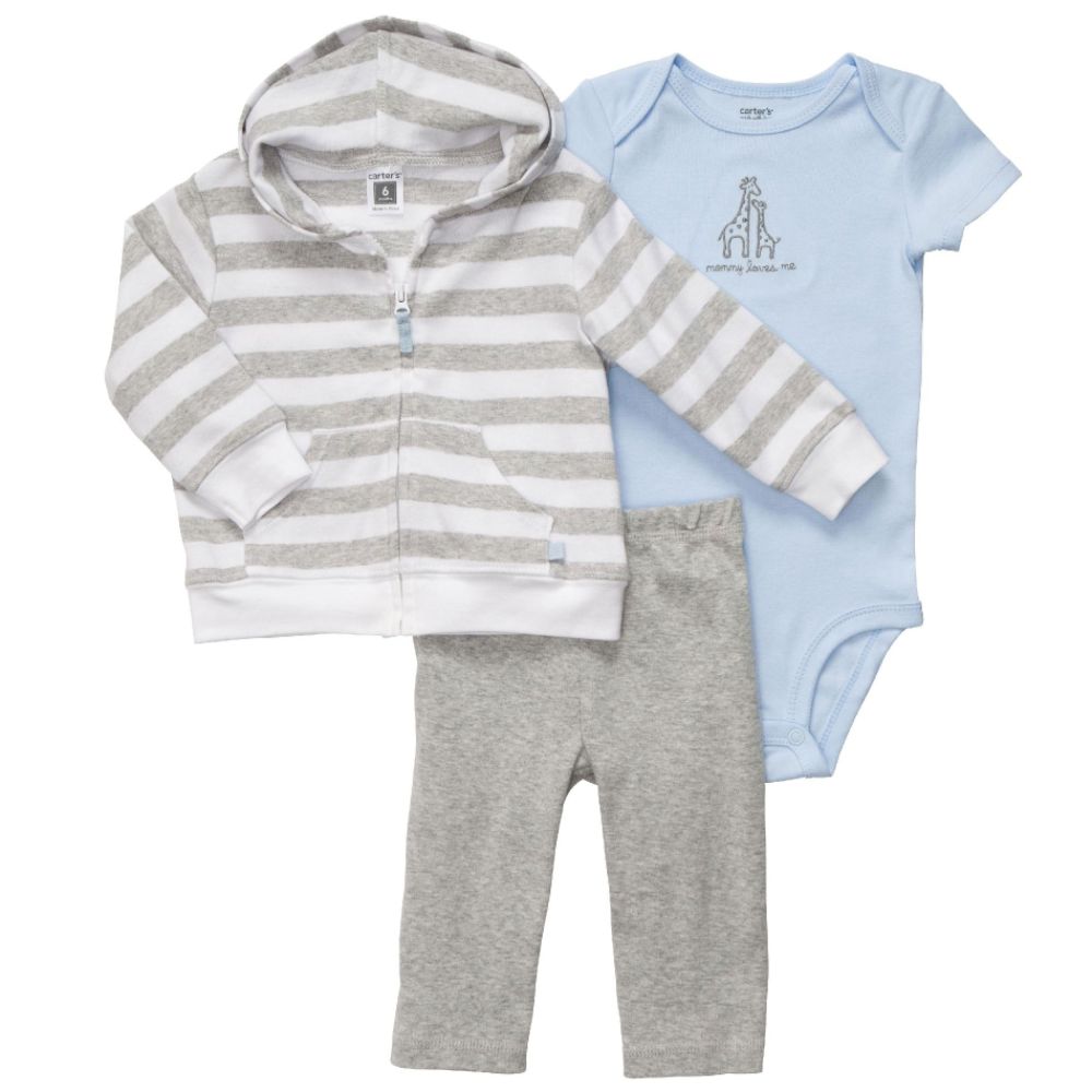 Carters Infant Boy's Set 3pc Cardigan Safari Blue Gray at Sears.com