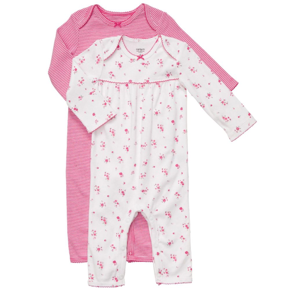 Carters Girl's Newborn Bodysuit Set 2-Pack Pink/Floral at Sears.com