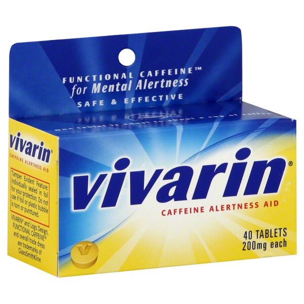 Vivarin Caffeine Alertness Aid, 200 mg, Tablets, 40 tablets at Kmart.com