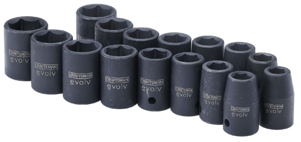 Craftsman Evolv 1/2-Inch Drive, 16-pc. Impact Socket Set, Inch/Metric at Kmart.com