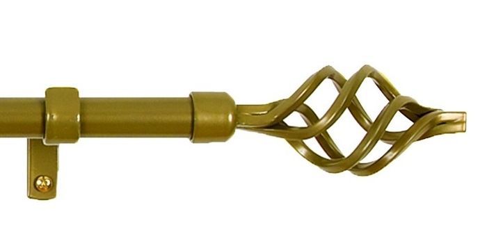 Metallo Lexus Telescoping 3/4 inch Drapery Rod & Finial Set 48 inch - 86 inch - Gold