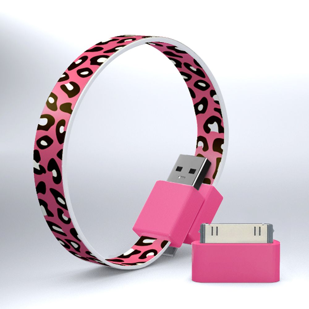 MOHZY Loop micro USB and iPhone/iPod cable certified for Made for iPod and iPhone - Cherry Leopard Other