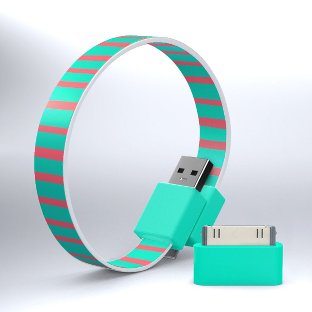 MOHZY Loop micro USB and iPhone/iPod cable certified for Made for iPod and iPhone - Candy Stripes Other