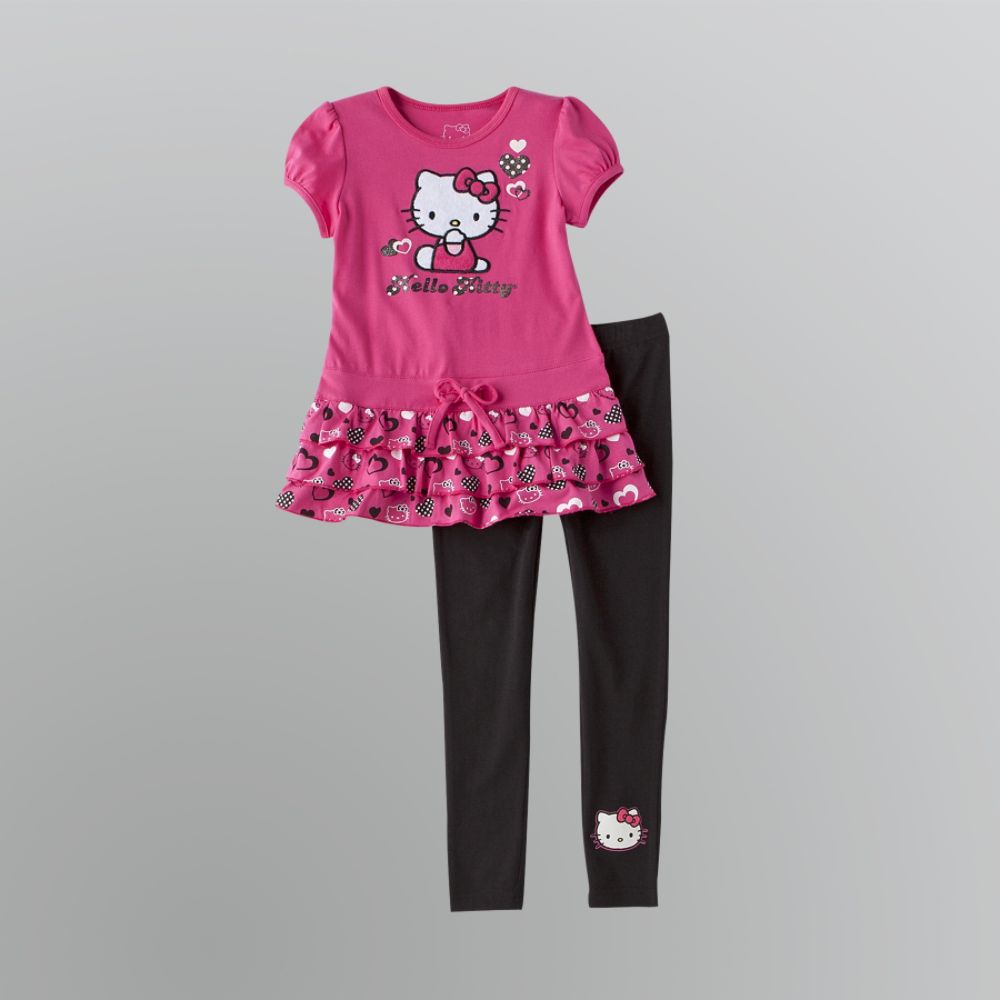 Hello Kitty Girl's Shirt Dress & Leggings Set