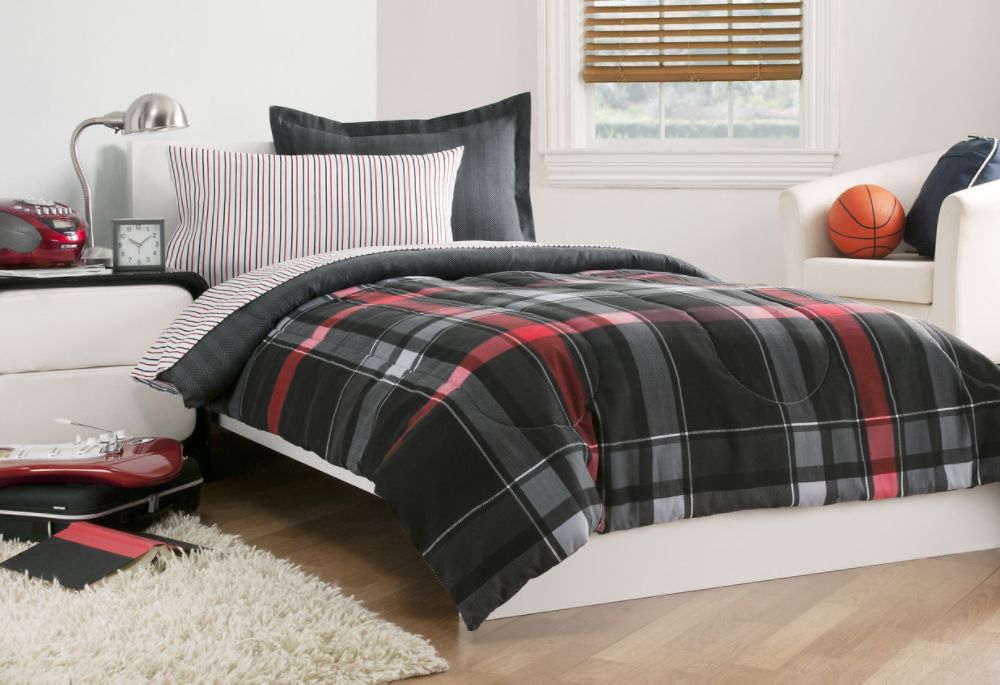 Twin Bedding  Males on Essential Home 4 Piece Comforter Set Twin Xl  Quinlan Plaid At Kmart