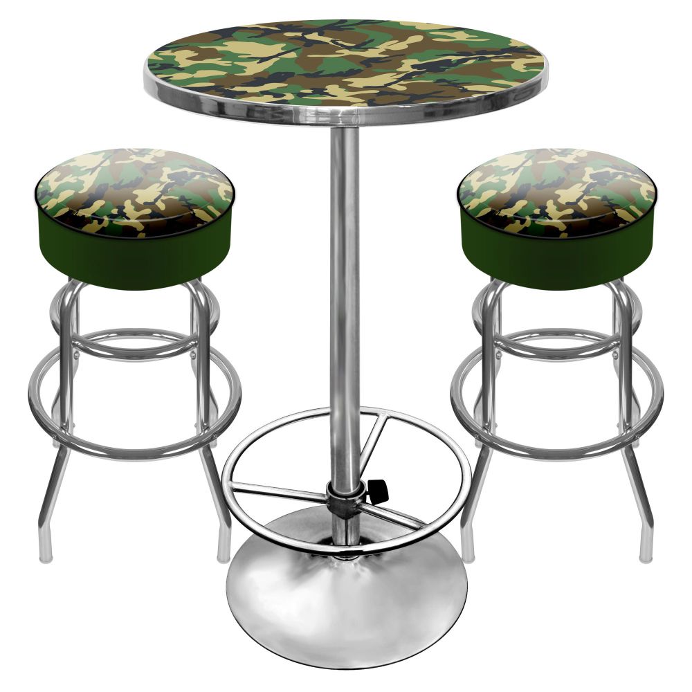Trademark Global&nbsp; Hunter Camouflage Man Cave Combo With 2 Bar Stools