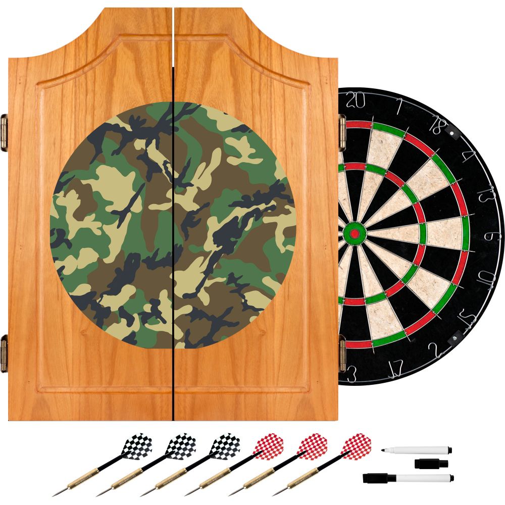 Trademark Global&nbsp; Hunt Camo Wood Dart Cabinet Set