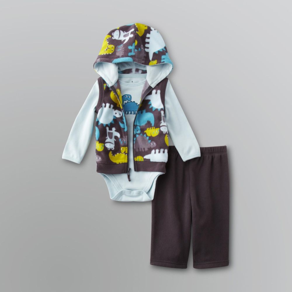 Small Wonders Infant Boy's Dinosaur Vest Set