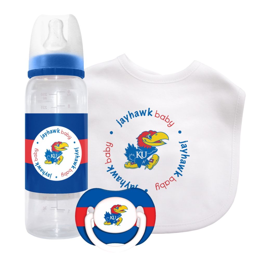 Baby Fanatic Kansas Jayhawks NCAA 3-piece Baby Gift Set