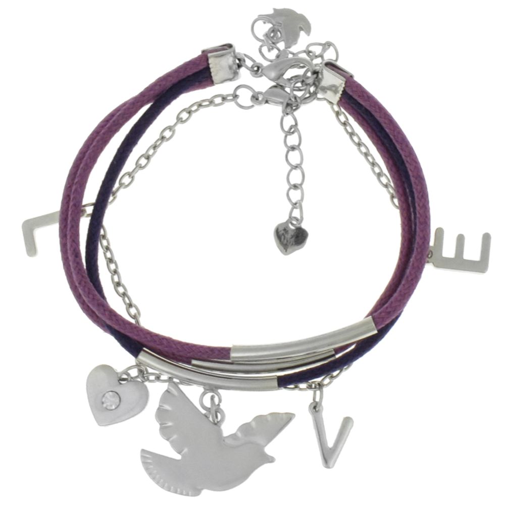 Dream Out Loud by Selena Gomez Bracelet Dream Love Dove Purple Set of 2