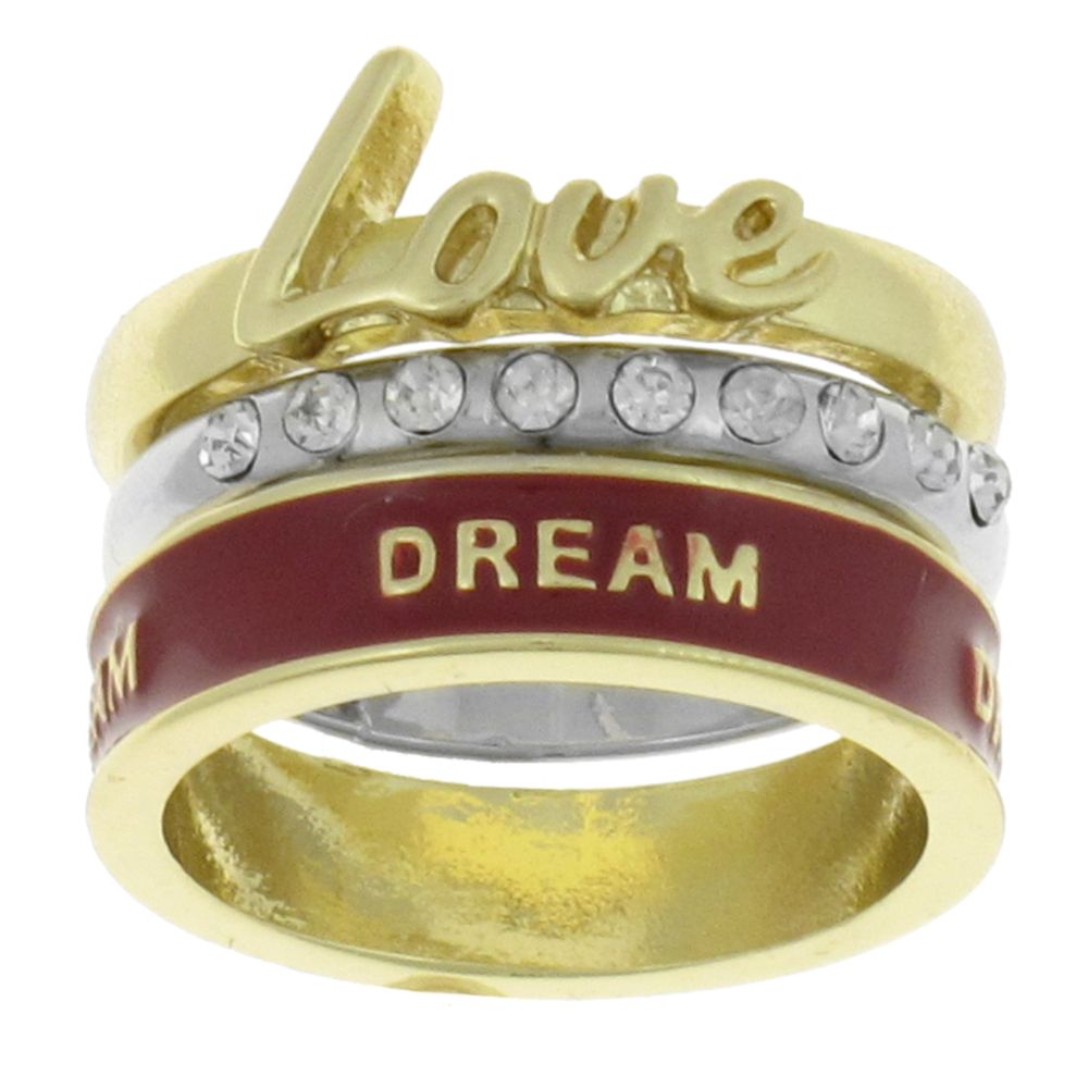 Dream Out Loud by Selena Gomez Rings Love & Dream Gold Set of 3