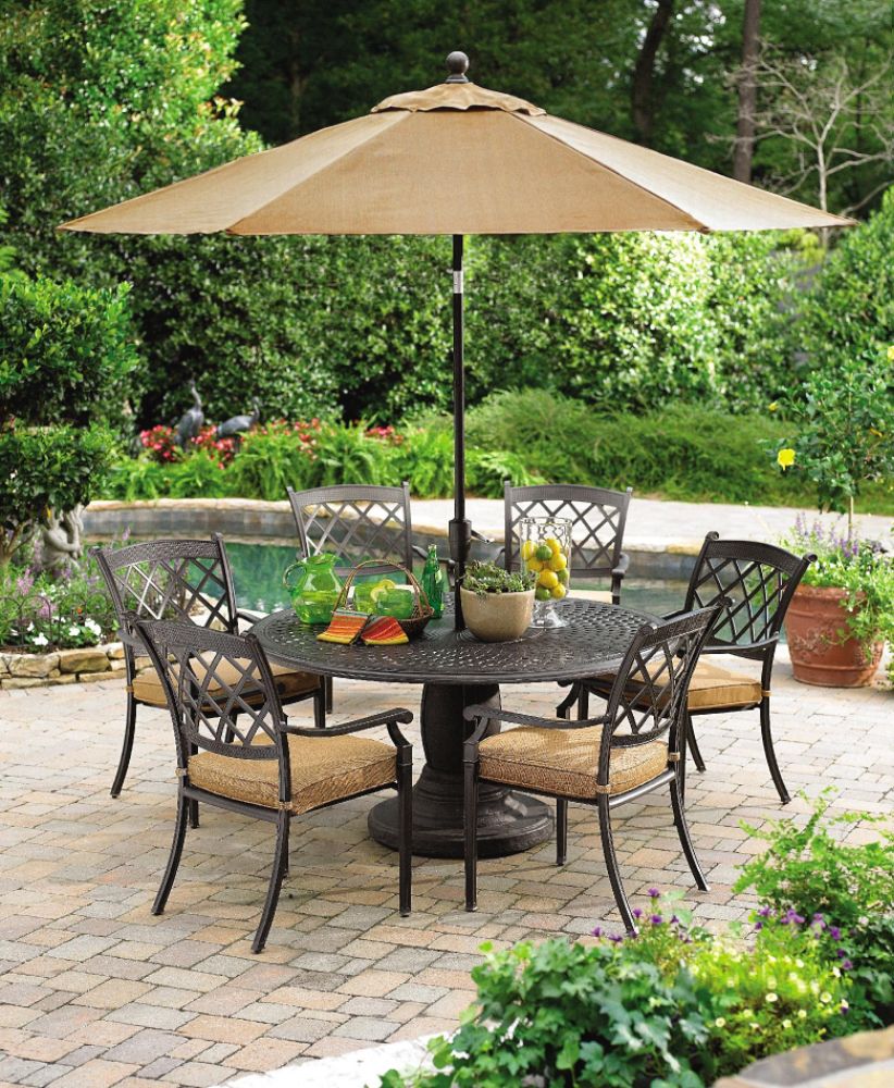 Agio&nbsp; Glen Falls 7 Pc. Round Cast Dining Set