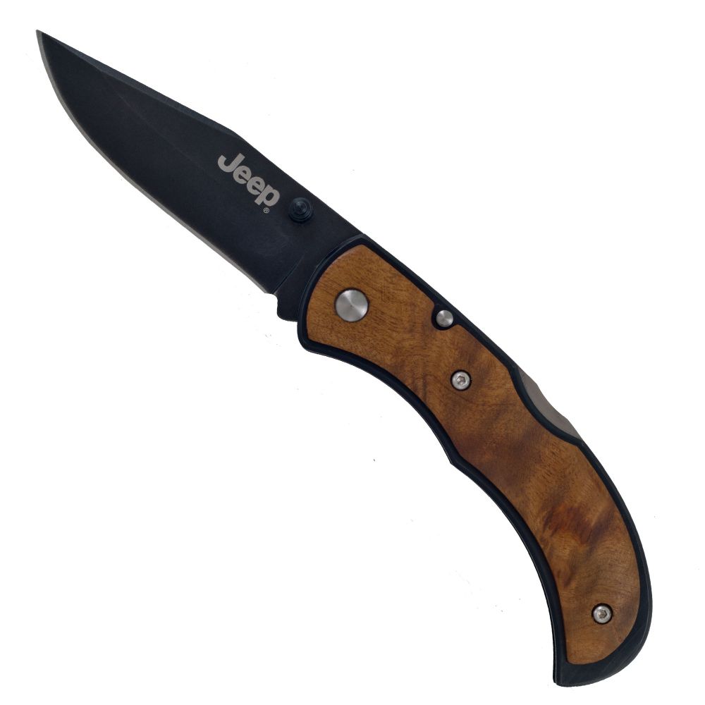 Burl Maple Handle Folding Knife