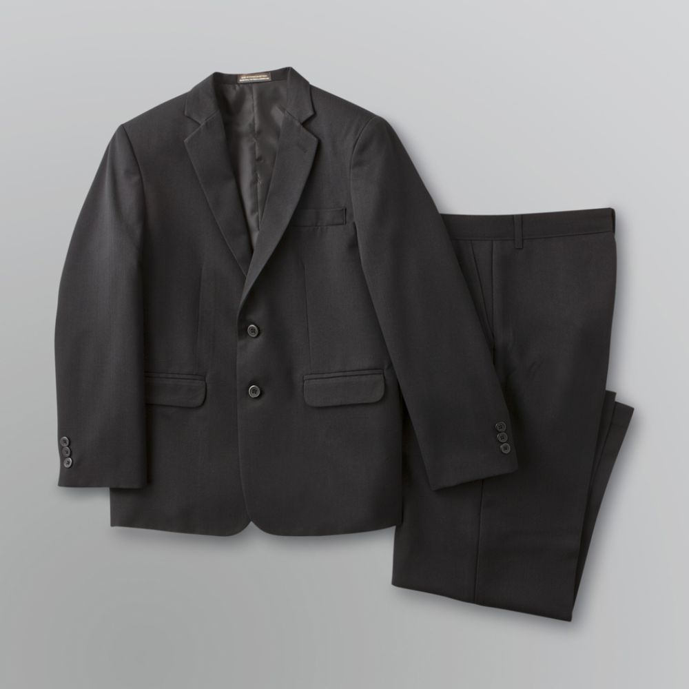 Dockers Boy's Husky Solid Herringbone Suit Black