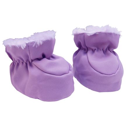 Trend-Lab Baby Booties - Plum and Lilac Velour and Matte Satin