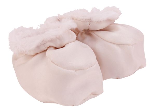 Trend-Lab Baby Booties - Cream Swirl Velour and Matte Satin
