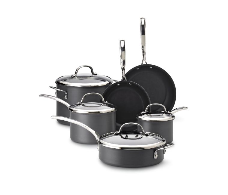 Kenmore 10-Piece Hard Anodized Interior Cookware Set $60.37