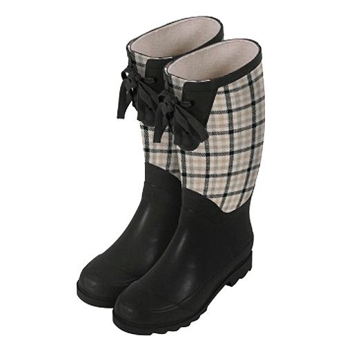 Laura Ashley Garden Wellington Boot - Mitford Charcoal, Size 6.5