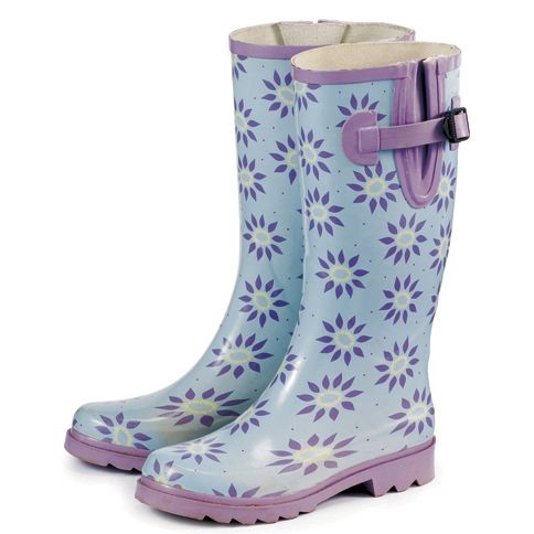 Laura Ashley Garden Wellington Boot - Pale Lavender, Size 6.5
