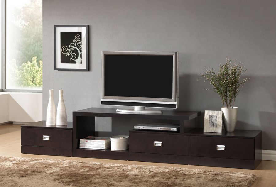 Baxton&nbsp; Marconi Brown Asymmetrical Modern TV Stand