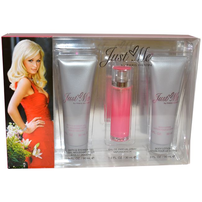 Just Me by Paris Hilton for Women - 3 Pc Gift Set 1oz EDP Spray, 3oz Bath & Shower Gel, 3oz Body Lotion