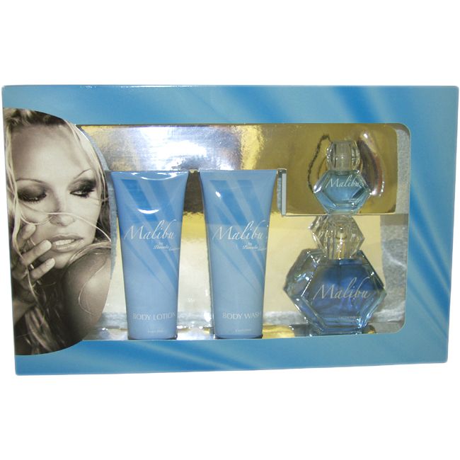 Malibu by Pamela Anderson for Women - 4 Pc Gift Set 3.4oz EDP Spray, 4oz Body Lotion, 4oz Body Wash, 0.5oz EDP Splash