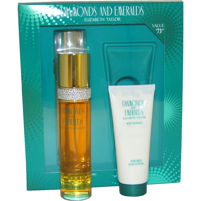 Diamonds and Emeralds by Elizabeth Taylor for Women - 2 pc Gift Set 3.4 oz EDT Spray and 3.4 oz Body Lotion
