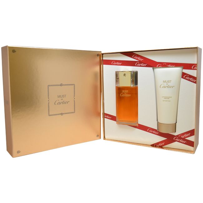 Must De Cartier by Cartier for Women - 2 Pc Gift Set 1.6oz EDT Spray, 3.3oz Soft Body Milk