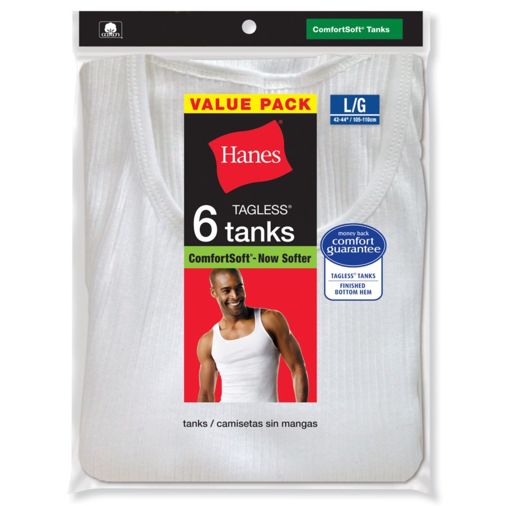 Hanes&nbsp; Men’s Tanks 6 Pk