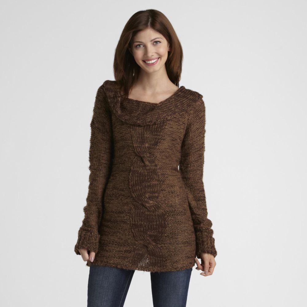 Allison Brittney Women's Off-the-Shoulder Knit Sweater Mahogany